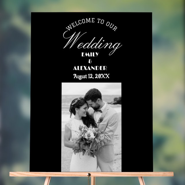 Panneau En Acrylique Élégant Mariage de calligraphie (Neutre)