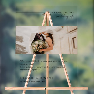 Panneau En Acrylique Elégant Mariage de typographie moderne Bienvenue