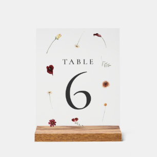 Panneau En Acrylique Élégant Mariage Fleur sauvage d'automne Numéro de