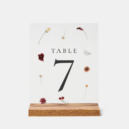 Panneau En Acrylique Élégant Mariage Fleur sauvage d'automne Numéro de 