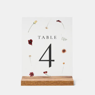 Panneau En Acrylique Élégant Mariage Fleur sauvage d'automne Numéro de 