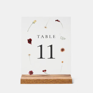 Panneau En Acrylique Élégant Mariage Fleur sauvage d'automne Numéro de 