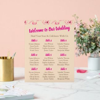 Panneau En Acrylique Élégant mariage floral beige et rose blush