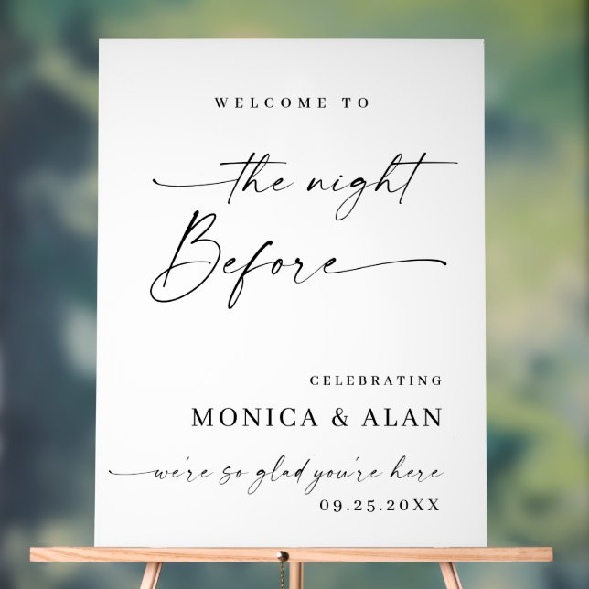 Panneau En Acrylique Elegant Minimalist WELCOME Rehearsal Dinner (Neutre)