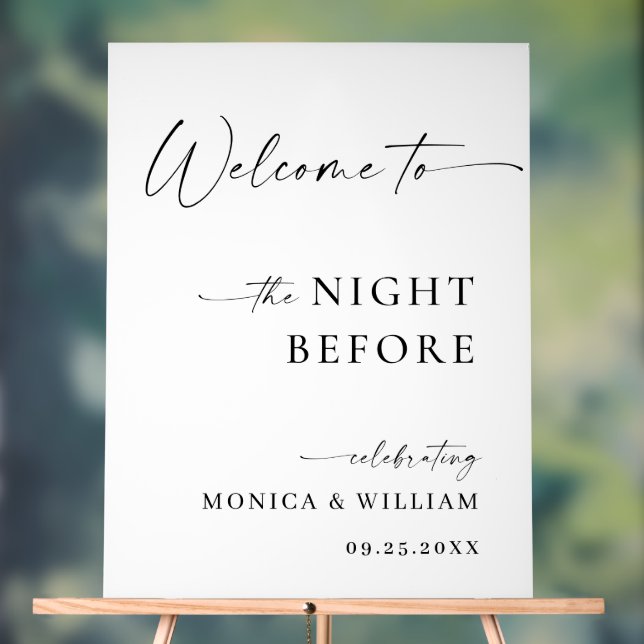 Panneau En Acrylique Elegant Minimalist WELCOME Rehearsal Dinner (Neutre)