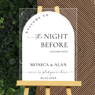 Panneau En Acrylique Elegant Minimalist WELCOME Rehearsal Dinner