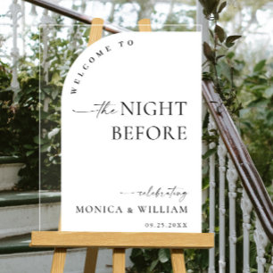 Panneau En Acrylique Elegant Minimalist WELCOME Rehearsal Dinner