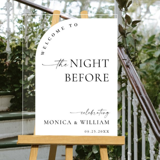Panneau En Acrylique Elegant Minimalist WELCOME Rehearsal Dinner (Créateur téléchargé)