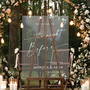 Panneau En Acrylique Elegant Minimalist WELCOME Rehearsal Dinner