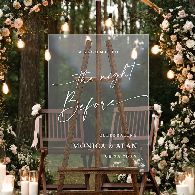 Panneau En Acrylique Elegant Minimalist WELCOME Rehearsal Dinner (Créateur téléchargé)