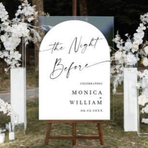 Panneau En Acrylique Elegant Minimalist WELCOME Rehearsal Dinner