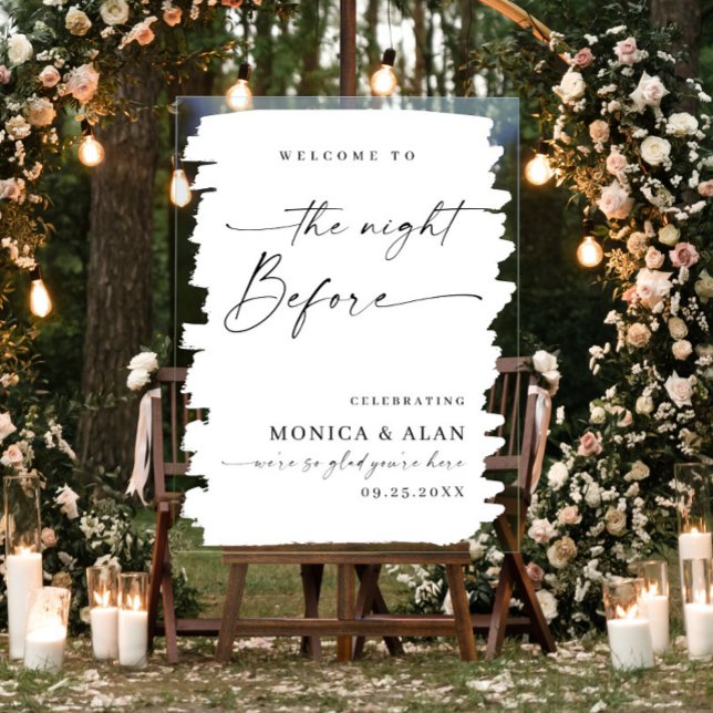 Panneau En Acrylique Elegant Minimalist WELCOME Rehearsal Dinner (Créateur téléchargé)