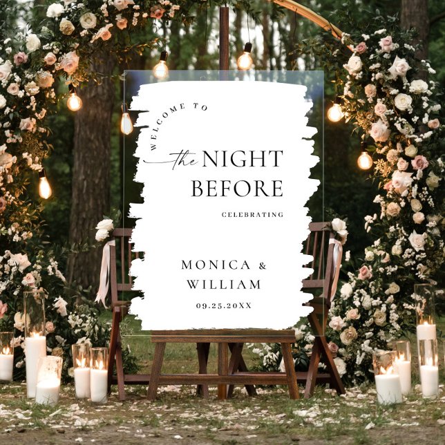 Panneau En Acrylique Elegant Minimalist WELCOME Rehearsal Dinner (Créateur téléchargé)