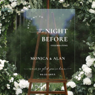 Panneau En Acrylique Elegant Minimalist WELCOME Rehearsal Dinner
