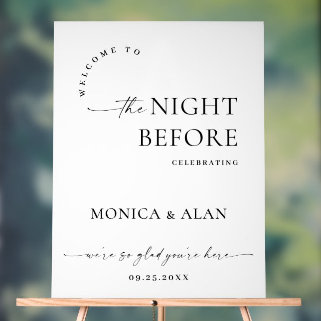 Panneau En Acrylique Elegant Minimalist WELCOME Rehearsal Dinner (Neutre)