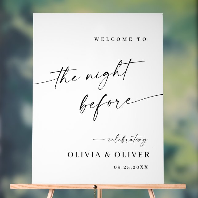 Panneau En Acrylique Elegant Minimalist WELCOME Rehearsal Dinner (Neutre)