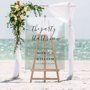 Panneau En Acrylique Élégant minimaliste Mariage d'accueil