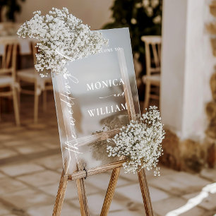 Panneau En Acrylique Élégant minimaliste Mariage d'accueil