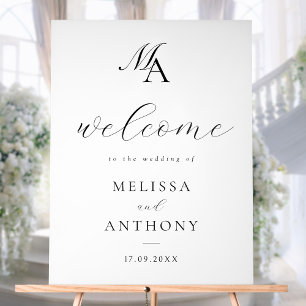 Panneau En Acrylique Élégant minimaliste moderne Mariage Accueil