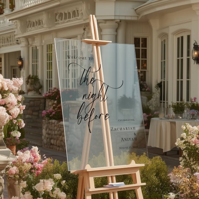 Panneau En Acrylique Élégant minimum La nuit avant la répétition bienve (Créateur téléchargé)