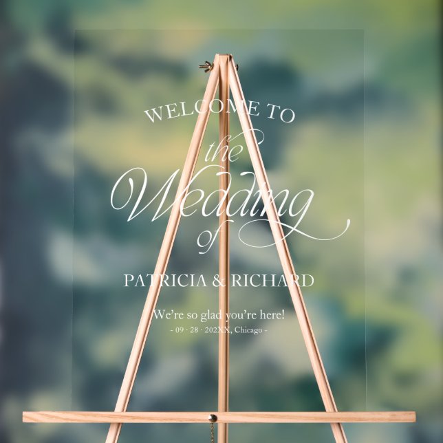 Panneau En Acrylique Elegant Modern Minimalist Wedding Welcome Sign (Neutre)