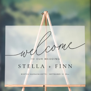 Panneau En Acrylique Élégant Moderne Minimaliste Écriture Bienvenue Mar