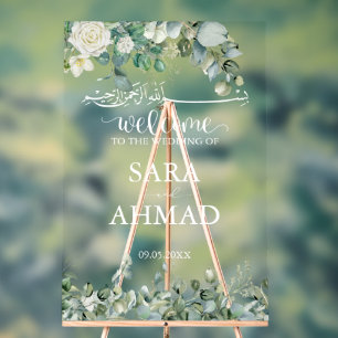Panneau En Acrylique Élégant musulman Mariage islamique Entrée claire