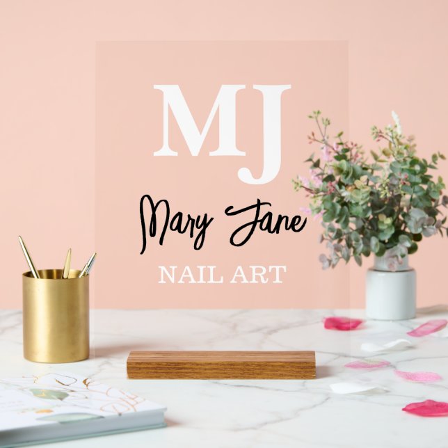 Panneau En Acrylique Élégant Nail Art (Mariage)