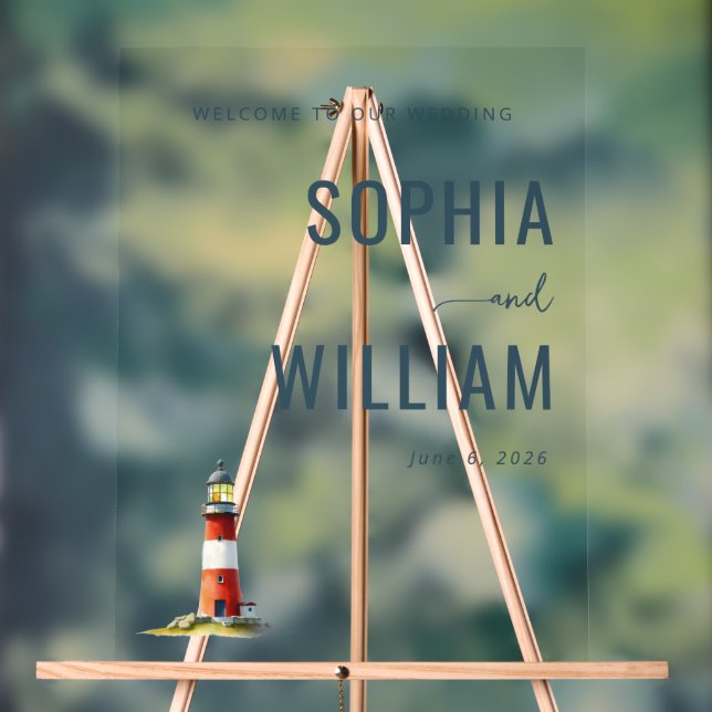 Panneau En Acrylique Elegant Navy Lighthouse (Neutre)