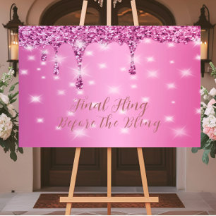 Panneau En Acrylique Élégant paillettes rose chaud goutte à goutte ente
