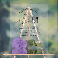 Élégant Rose Violet Lavande Mariage Chic Bienvenue