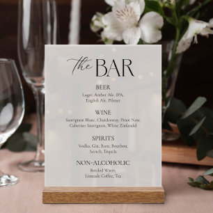 Panneau En Acrylique Élégant Script Mariage noir et blanc