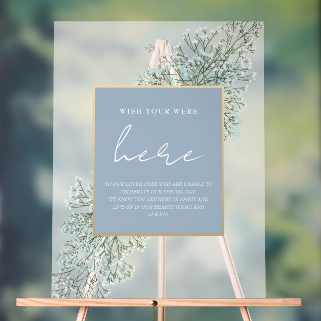 Panneau En Acrylique Elegant Souhaiter que vous soyez ici Mariage Mémor (Neutre)