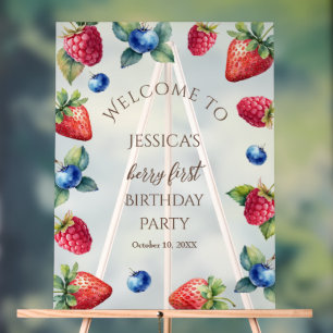 Panneau En Acrylique Élégant Sweet One Berry Accueil Premier Anniversai