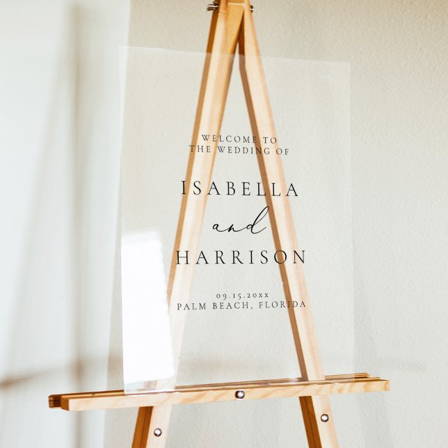 Panneau En Acrylique Élégante calligraphie Élégante Accueil Mariage mod (Créateur téléchargé)