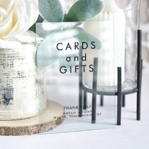 Panneau En Acrylique Elégante carte texte noir Cadeaux Mariage