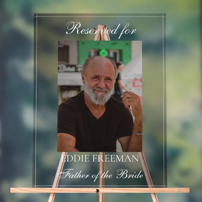 Panneau En Acrylique Élégante Chaise commémorative de mariage Vignette  (Neutre)