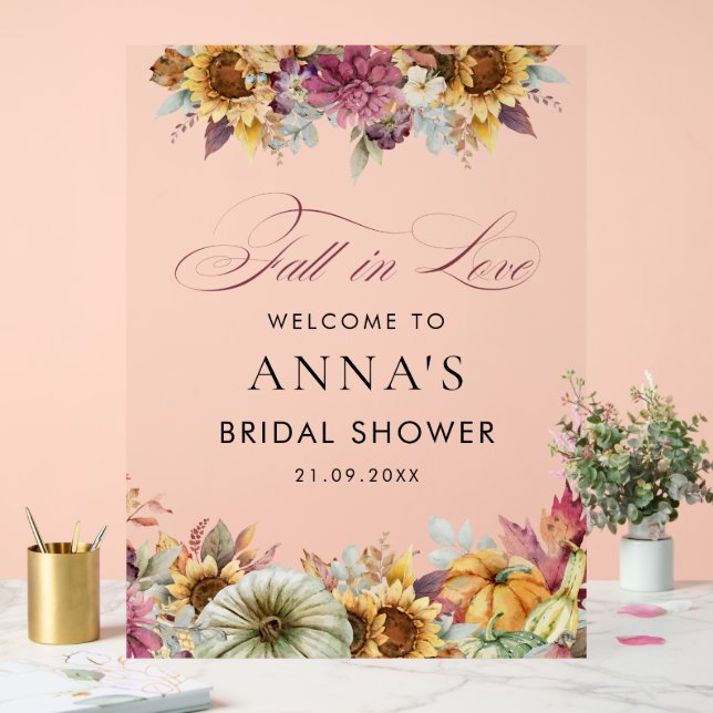 Panneau En Acrylique Élégante chute dans l'amour Fête des mariées Affic (Mariage)