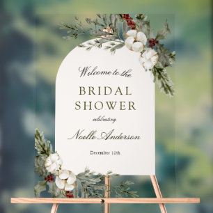 Panneau En Acrylique Elégante Fête des mariées d'arc floral d'hiver Bie