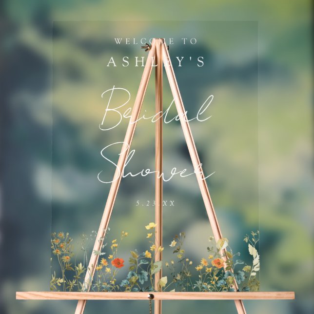 Panneau En Acrylique Élégante Fête des mariées Fleur sauvage (Neutre)