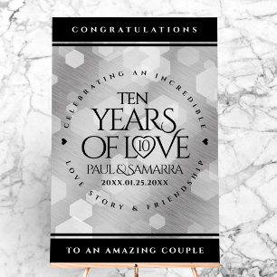 Panneau En Acrylique Élégante fête du 10e anniversaire du Mariage de Ti
