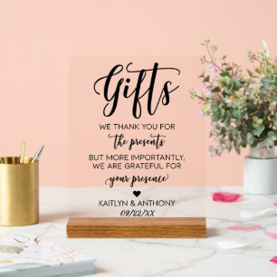 Panneau En Acrylique Élégante Typographie Script Minimaliste Cadeaux De