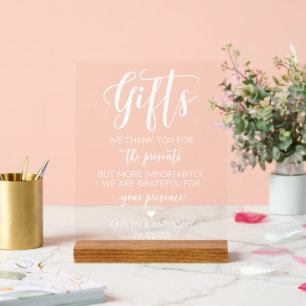 Panneau En Acrylique Élégante Typographie Script Minimaliste Cadeaux De