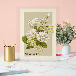 Panneau En Acrylique Élever votre décor avec des fleurs POSTER NEW YORK