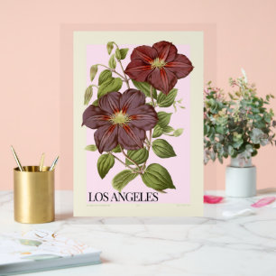 Panneau En Acrylique Élever votre décor avec Fleurs LOS ANGELES POSTER