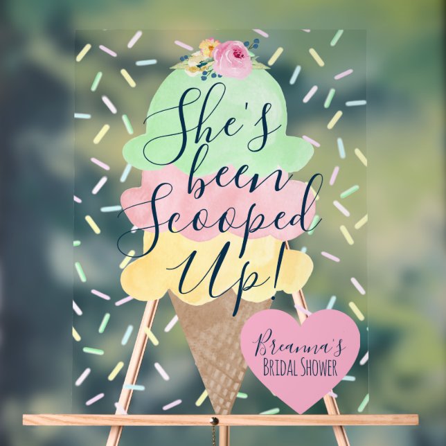 Panneau En Acrylique Elle A Été Prise En Main Glace Bridal Shower (Neutre)