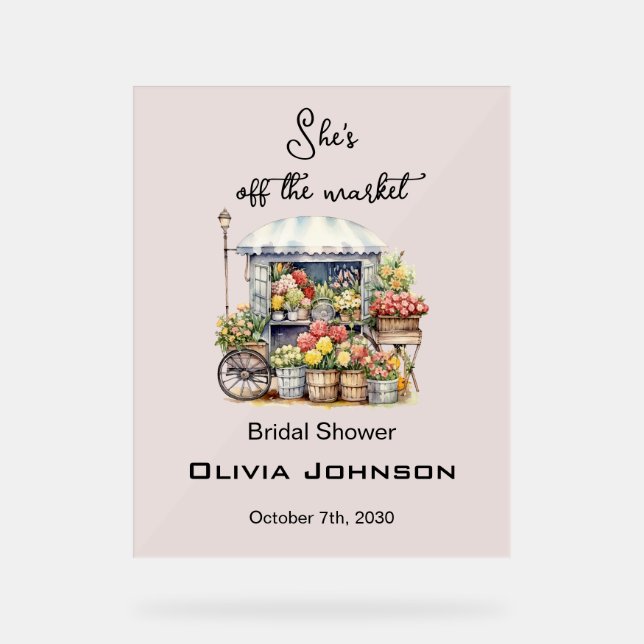 Panneau En Acrylique Elle n'est plus à la Fête des mariées du marché (Recto)