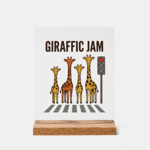 Panneau En Acrylique Embouteillage giraffic Drôle de girafe traversant