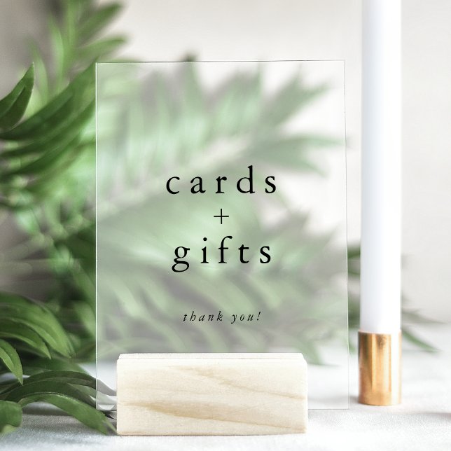 Panneau En Acrylique EMELIA Moderne Boho Cartes et Cadeaux uniques Mari (EMELIA Modern Boho Unique Cards and Gifts Wedding Acrylic Sign)