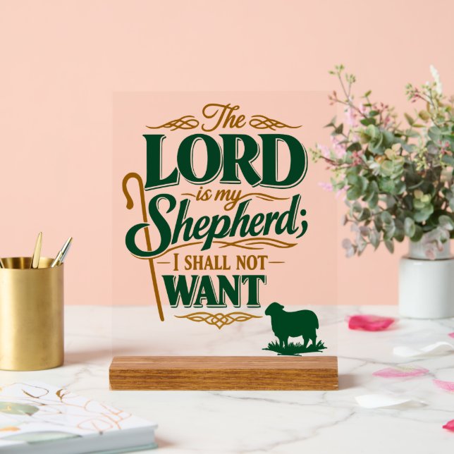 Panneau En Acrylique Emerald Crossing Psalm 23 VBS Church Acrylic (Mariage)